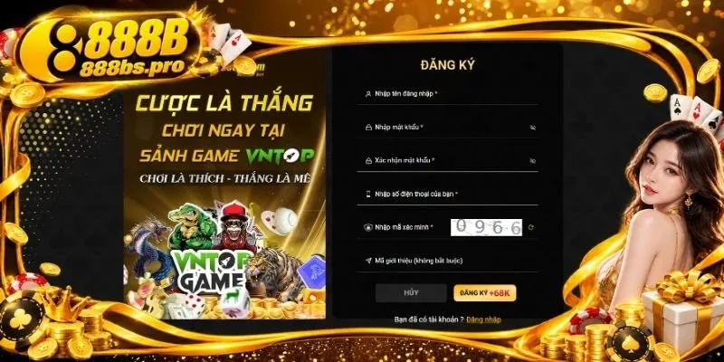 Hướng dẫn đăng ký tài khoản 888B